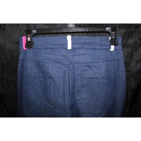 Women's Multi-Colored Bandana Patched Dark Blue Jeans With Pre Cut Rips Size: S - Picture 6 of 9